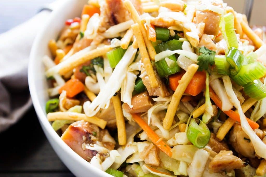 close-up shot of the salad