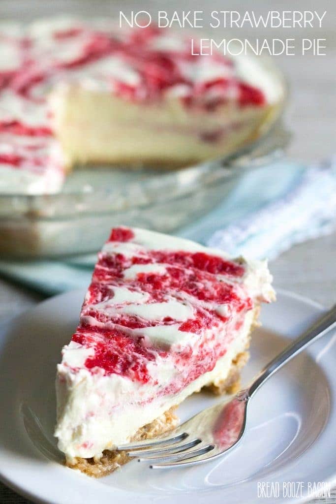 NO BAKE STRAWBERRY LEMONADE PIE