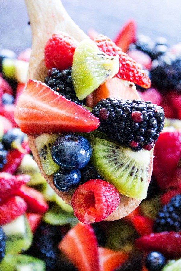 strawberry, kiwi, blackberry salad
