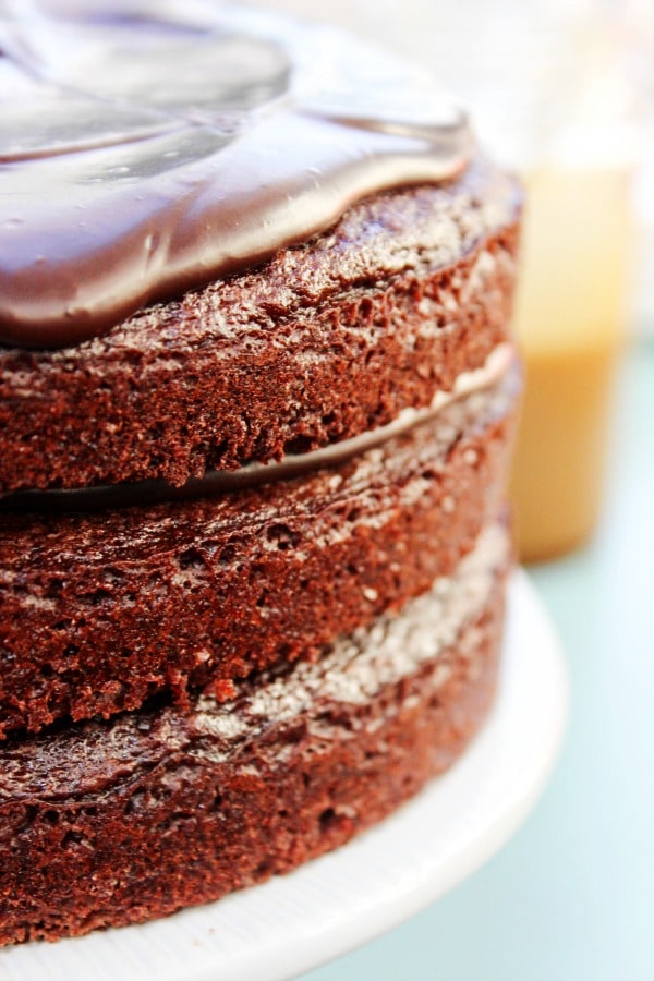 chocolate cake with ganache layers