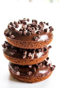 Triple Chocolate Baked Cake Donuts