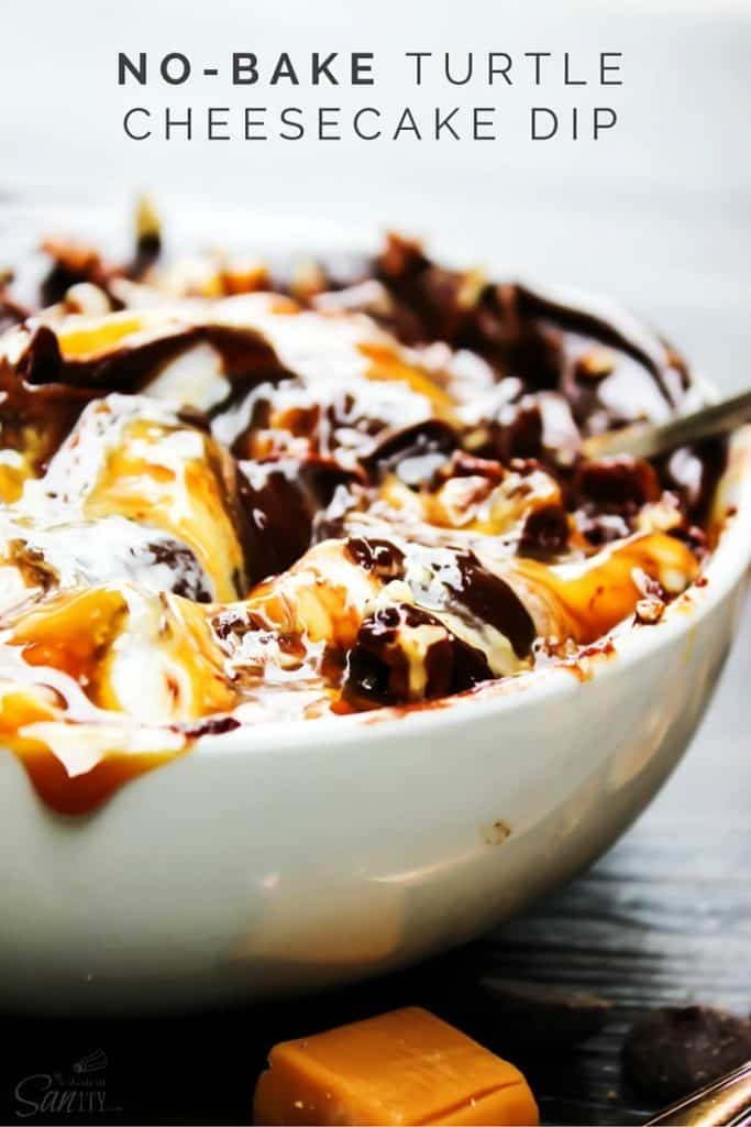 No-Bake Turtle Cheesecake Dip