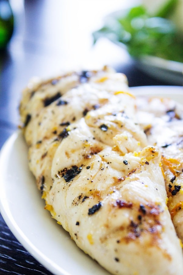 piece of grilled chicken on plate