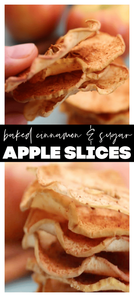 collage image apple slices, two pictures with recipe title in between