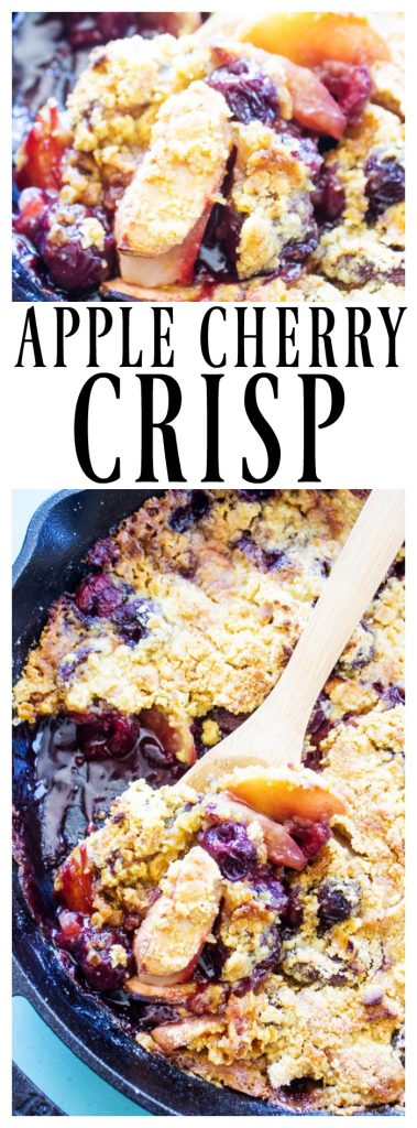 Fall head over heels in love with this APPLE CHERRY CRISP recipe, we sure have. Simple, easy and delicious, a holiday must have.