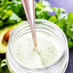 CILANTRO AVOCADO RANCH DRESSING - Ready in 5 minutes & packed with flavor with avocado and fresh cilantro, this dressing is really easy to make.