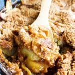BEST EVER APPLE CRISP is one of our family favorites desserts. Maple caramelized apples and a crisp sweet topping, nothing beats this fall treat.