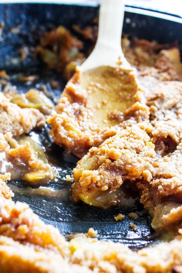 BEST EVER APPLE CRISP is one of our family favorites desserts. Maple caramelized apples and a crisp sweet topping, nothing beats this fall treat.