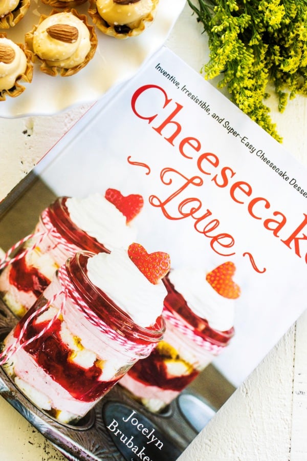 This cookbook shares all sorts of cheesecake recipes including this NO-BAKE SALTED CARAMEL CHEESECAKE TARTS.