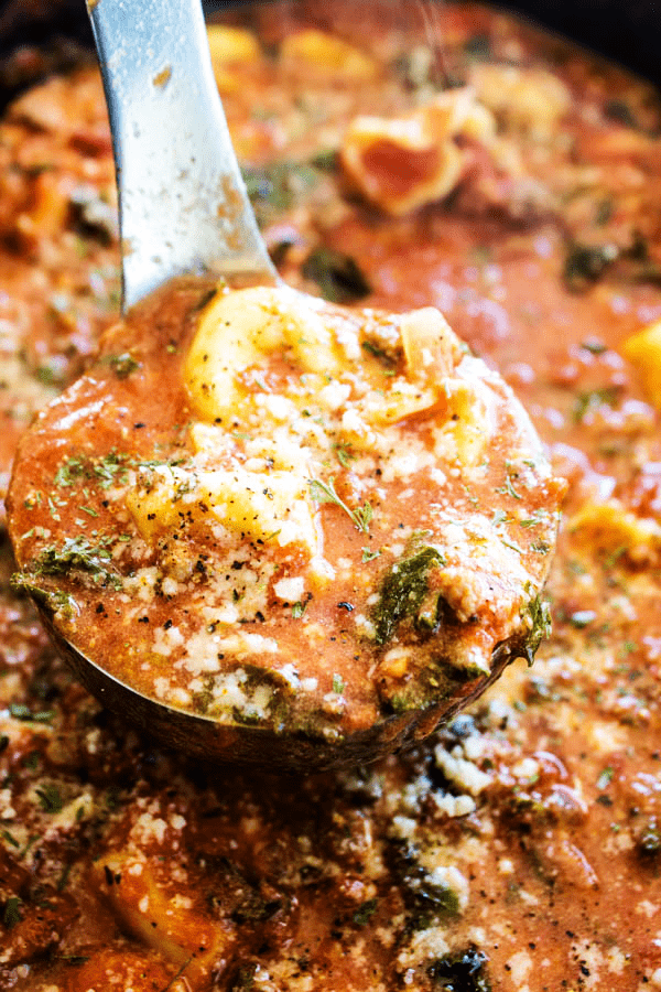 This hearty SLOW COOKER TUSCAN TORTELLINI SOUP will be a family favorite. Delicious & easy to make, you're simply going to love how easy it comes together.