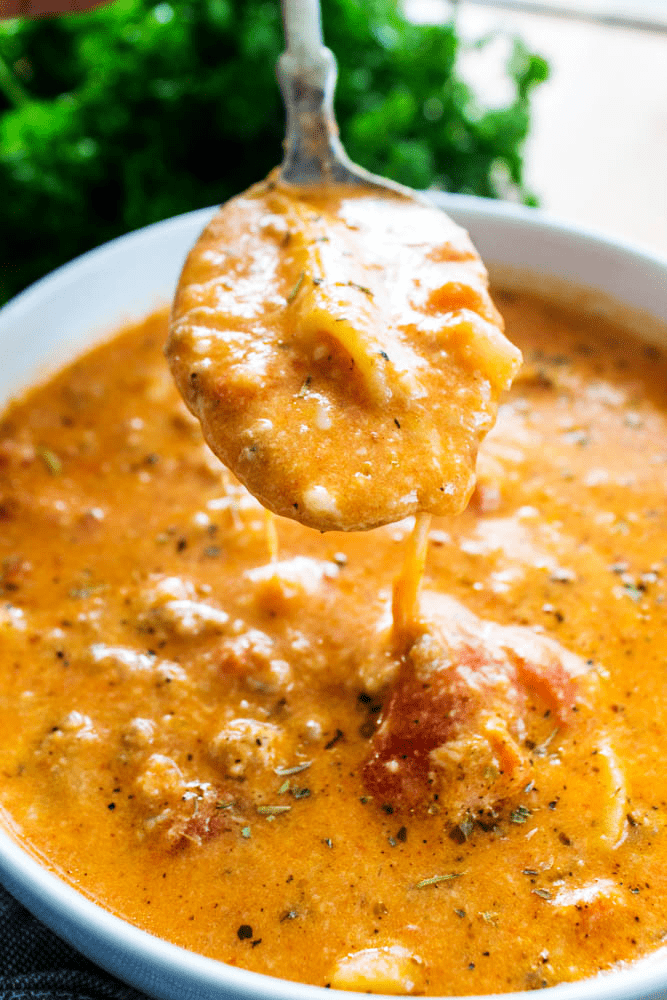 spoon of soup