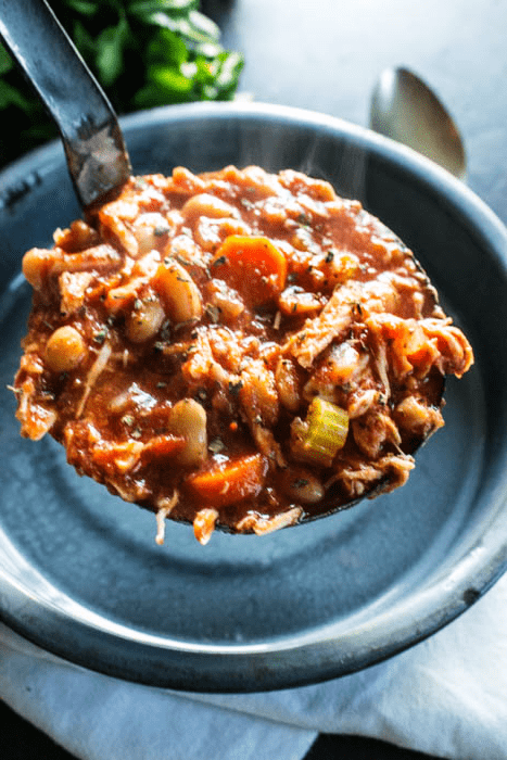 ladle full of Italian Chicken Stew