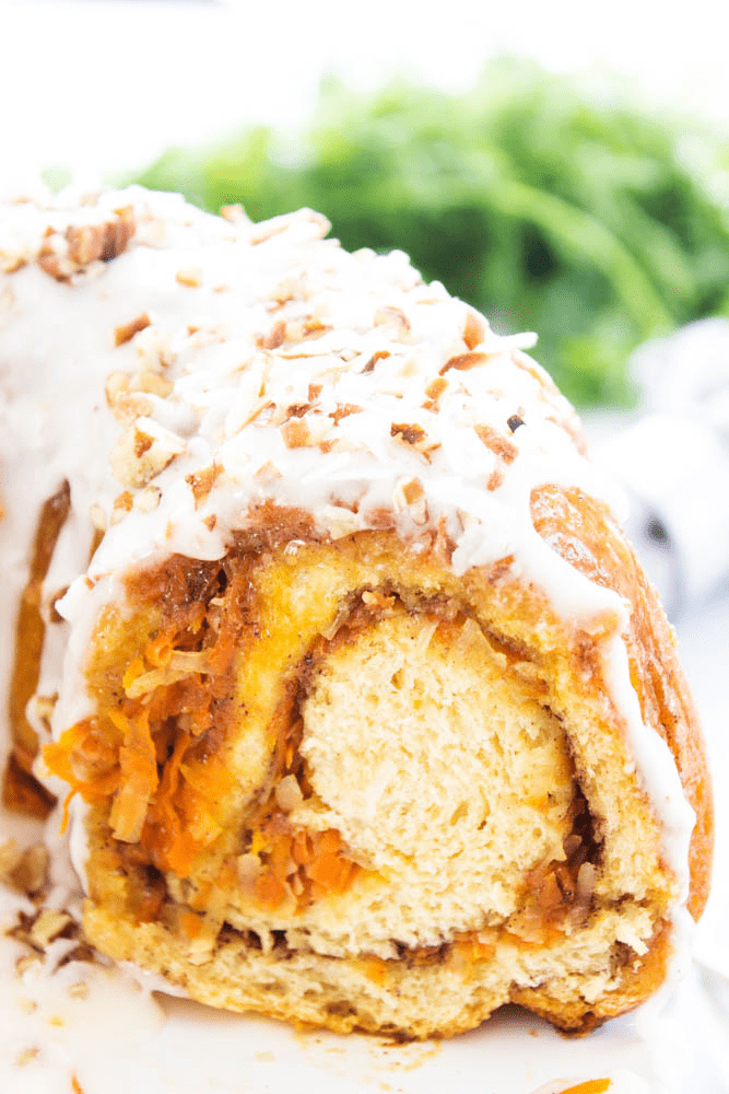 photo of slice of carrot cake monkey bread