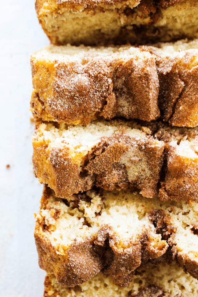 cinnamon sugar bread with cinnamon swirl