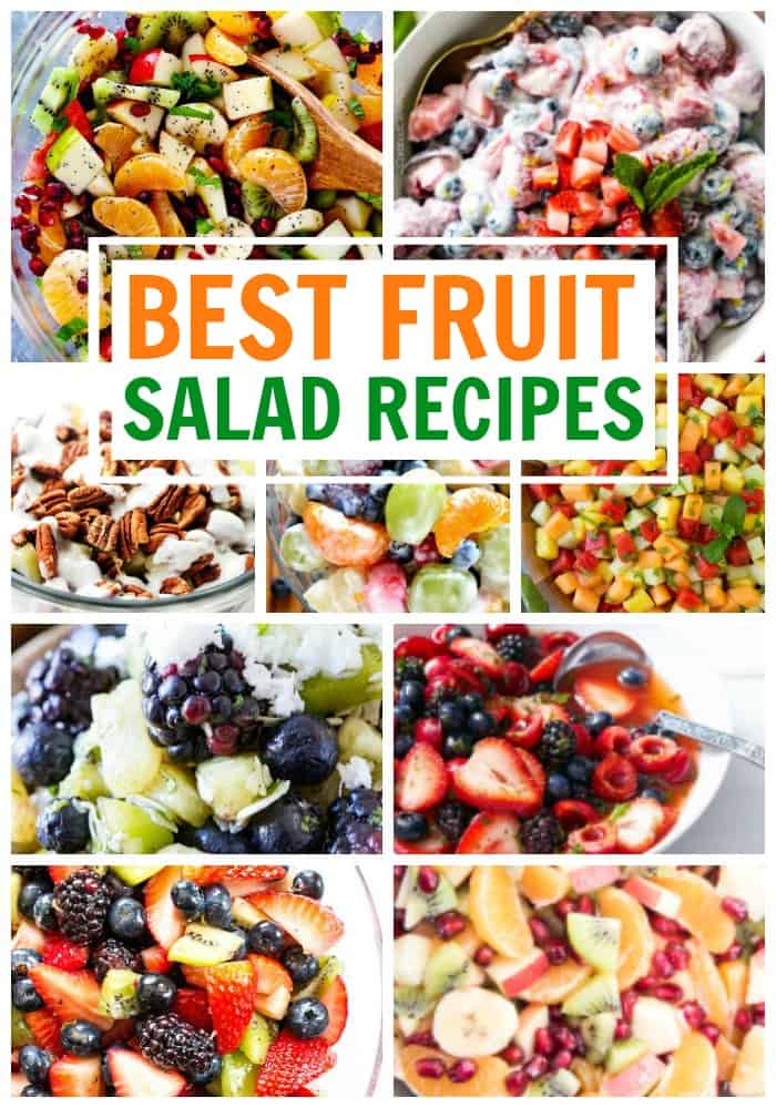 photo collage of salad recipes