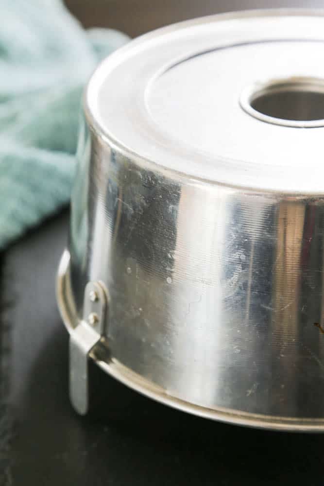 photo of a metal tube pan