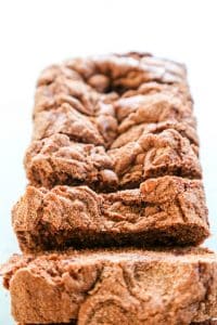 The combination of chocolate & cinnamon and the addition of a crunchy sugar coating makes this Chocolate Cinnamon Bread sliced