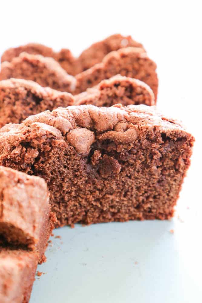 Chocolate Cinnamon Bread close up slices