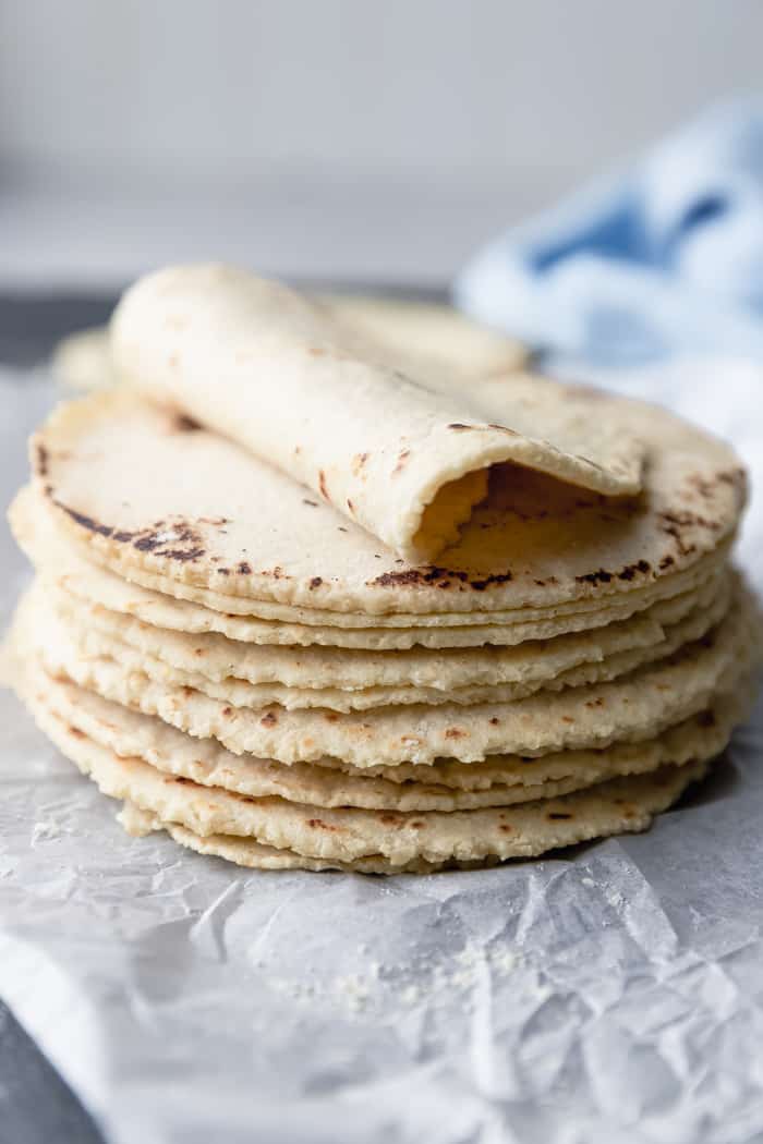 photo of a stack of tortillas