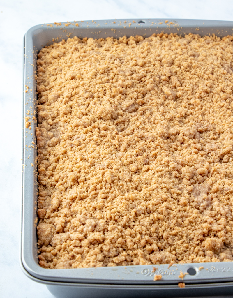coffee cake streusel in pan