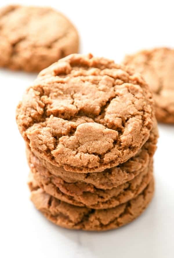 stack of ginger snap cookies baked