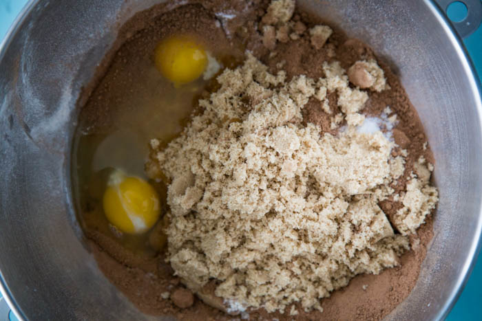 photo of the wet ingredients in a metal bowl