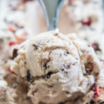 close-up photo of ice cream being scooped