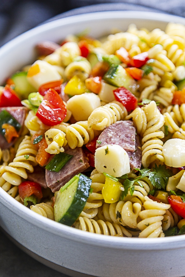 bowl of pasta salad