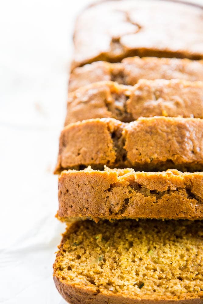 photo of sliced pumpkin bread.