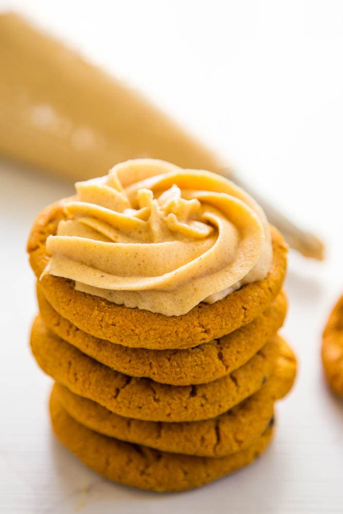 buttercream frosting on top of a cookie