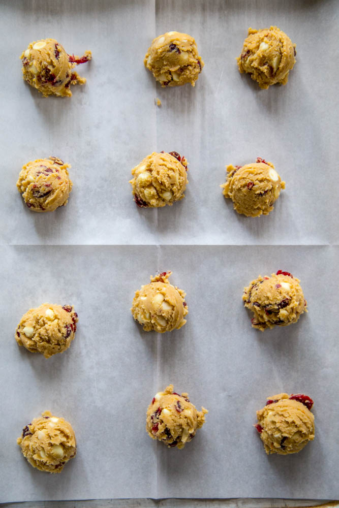 cookie dough on pan