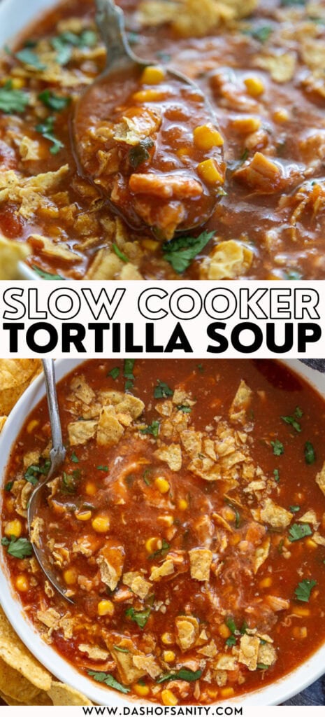 collage image of chicken tortilla soup