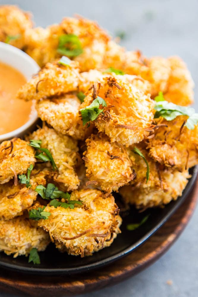 plate of coconut shrimp