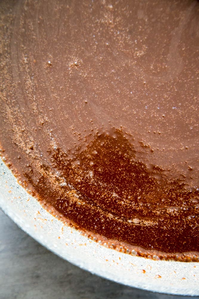 the mixture mixed.