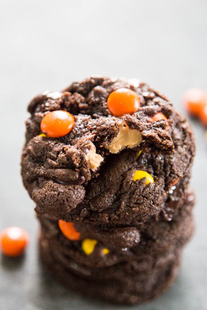 overhead shot of a stack of cookies.