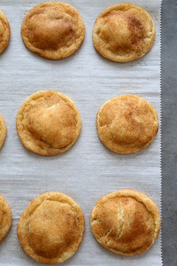 baked cookies on a sheet pan.