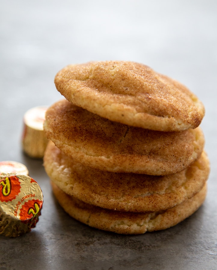 a stack of four snickerdoodles.