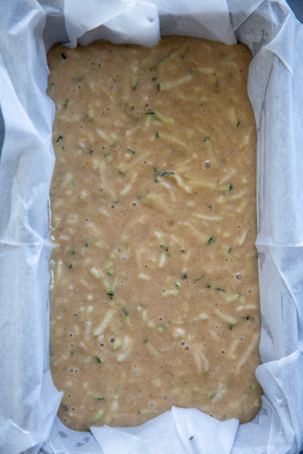 the batter in the prepared pan.