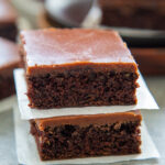 a stack of two zucchini brownies.