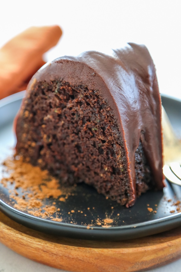 A slice of cake on a plate.