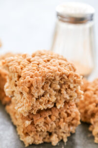 two cinnamon rice krispie treats