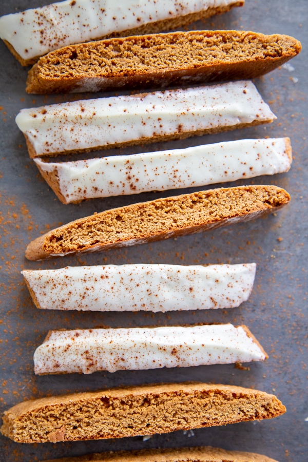 overhead shot of biscotti cookies.