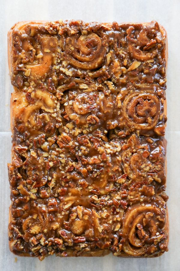 the baked rolls turned out of the pan.