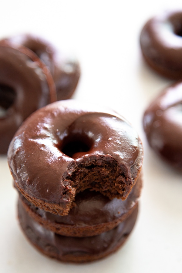 a donut with a bite taken out of it.