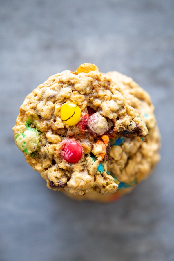overhead shot of a stack of cookies.