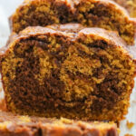 sliced pumpkin Nutella bread.