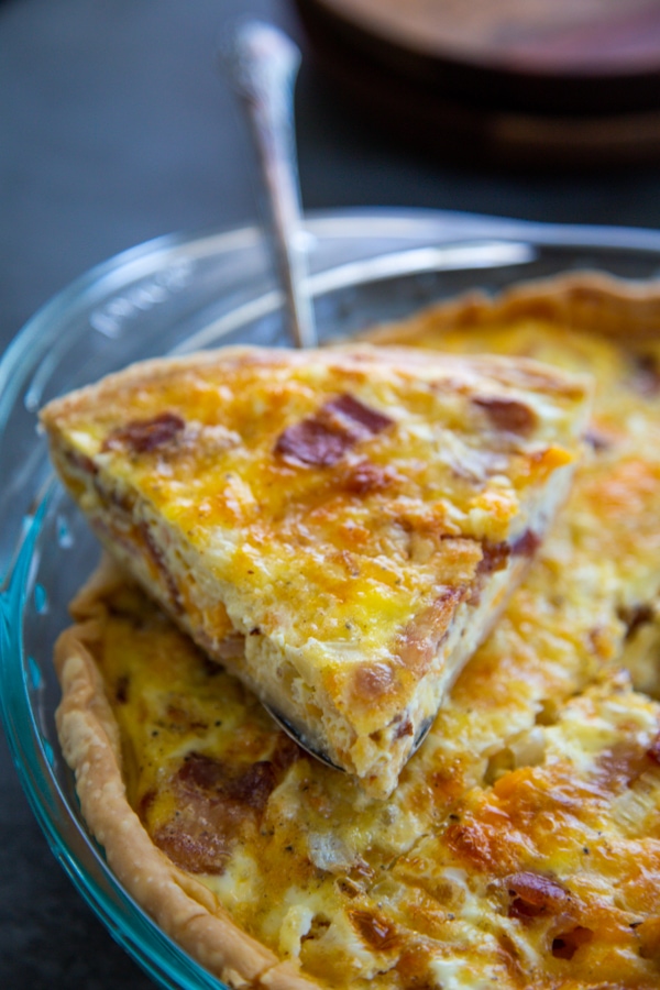 a slice being lifted from the pan.