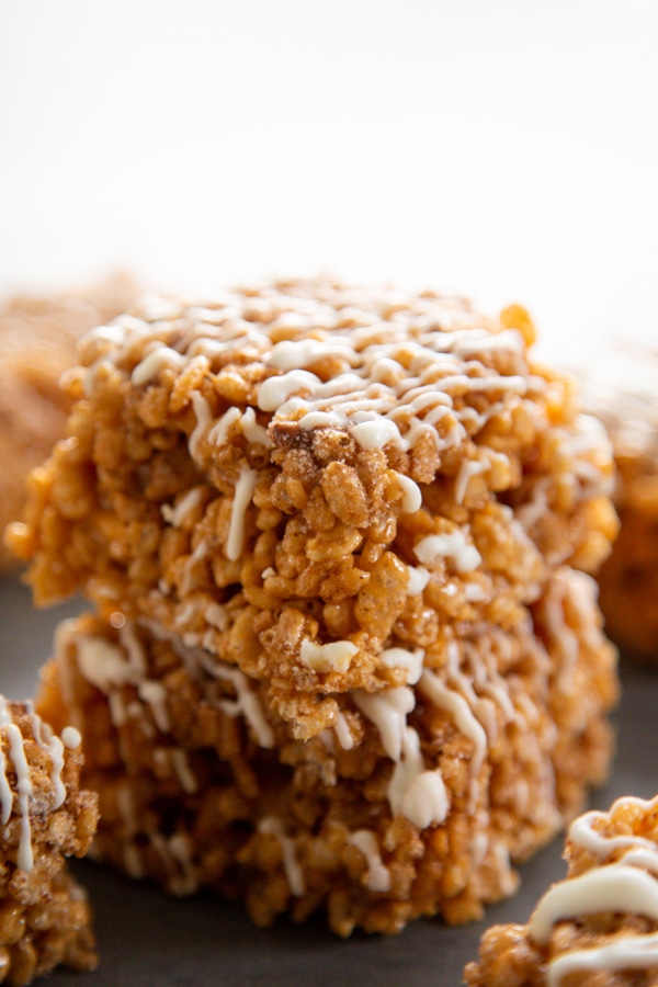 A stack of two cereal treats.