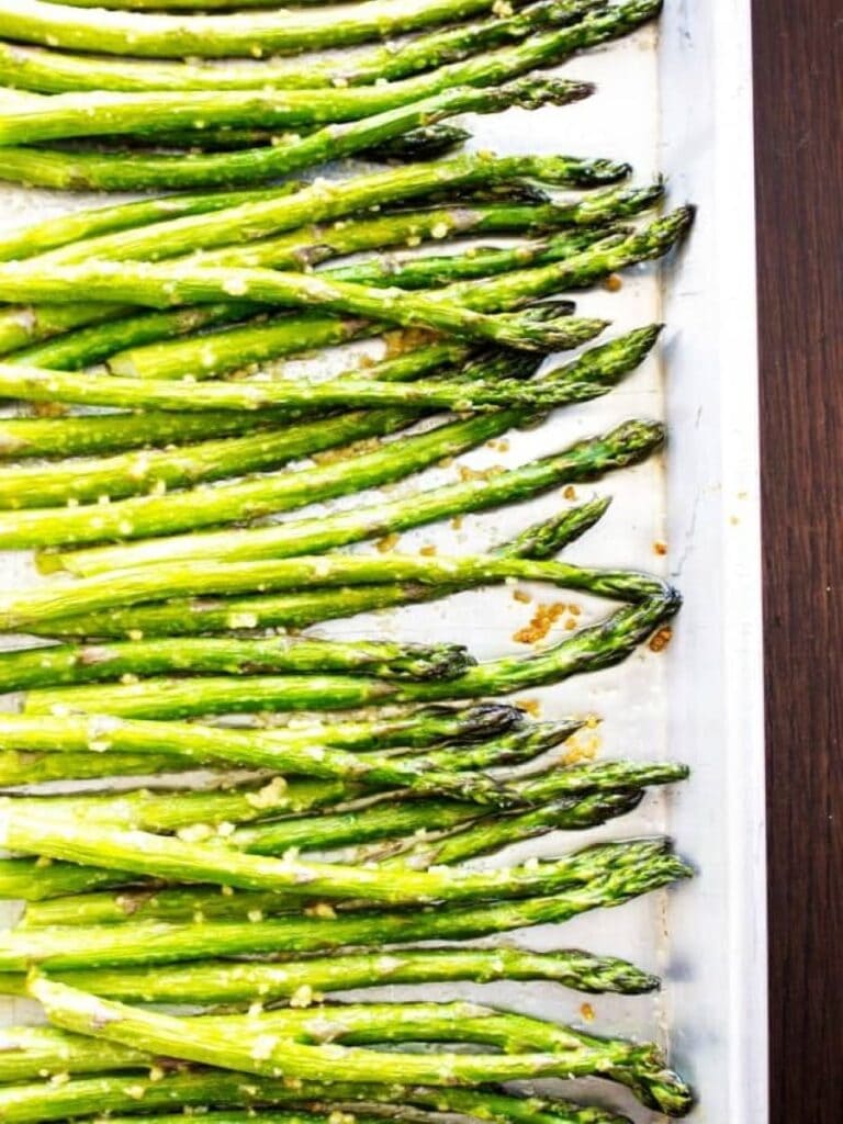 asparagus on baking sheet