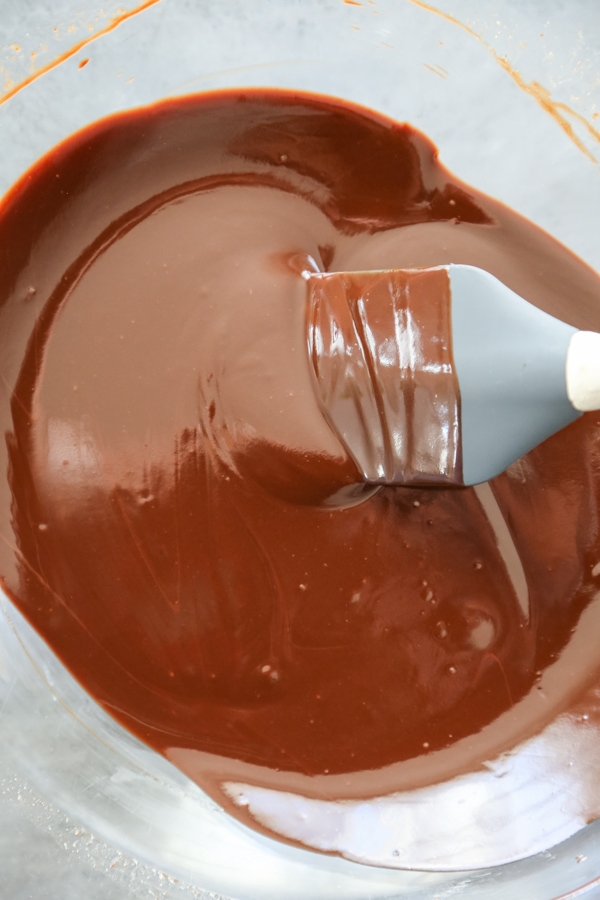 melted chocolate in a bowl.